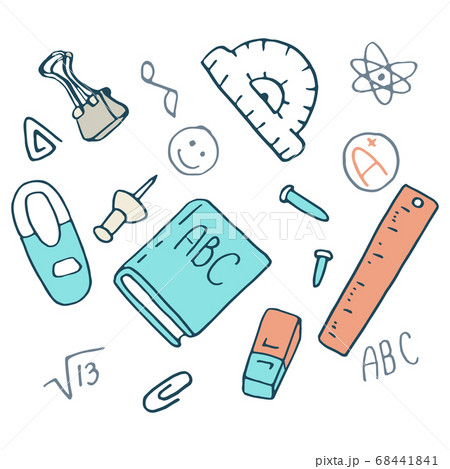 School stuff icon set on white isolated backdrop. 68441841