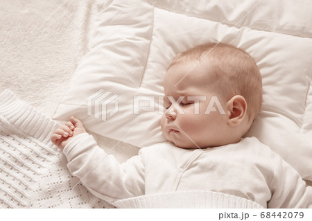 Baby boy sleeping covered with soft blanket 68442079