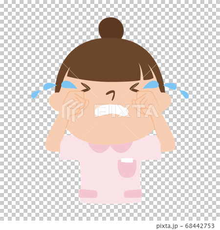 Illustration of female nurse. A woman crying. 68442753