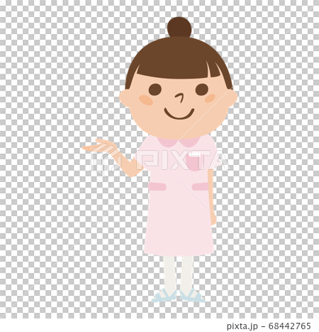 Illustration of female nurse. A woman who uses her hands to guide her. Illustration of female nurse. A woman who uses her hands to guide her. 68442765