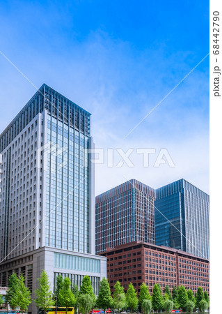 新緑の木立と丸の内ビル群 東京 新緑の木立と丸の内ビル群 東京 68442790