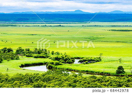 北海道 釧路湿原 細岡展望台からの眺望 北海道 釧路湿原 細岡展望台からの眺望 68442978