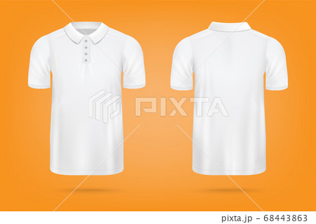 Realistic white polo shirt mockup from 
