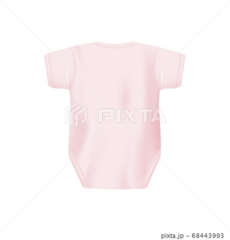 Back of baby pink bodysuit realistic vector template illustration isolated. Back of baby pink bodysuit realistic vector template illustration isolated. 68443993