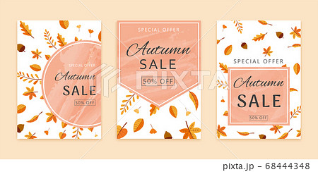 autumn leaves and acorns brochure 68444348