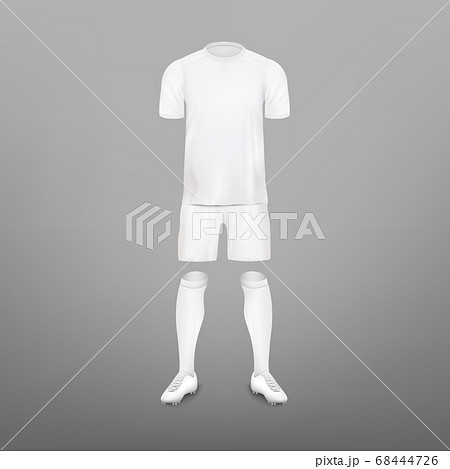 Soccer player clothes kit - realistic mockup set. Soccer player clothes kit - realistic mockup set. 68444726
