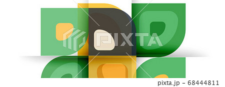 Set of vector modern geometric abstract backgrounds with repeating abstract round shapes patterns and shadow effects 68444811