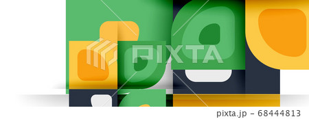 Set of vector modern geometric abstract backgrounds with repeating abstract round shapes patterns and shadow effects 68444813