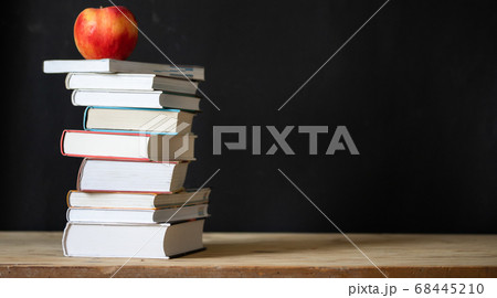 back to school concept pile of books against back to school concept pile of books against 68445210