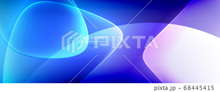 Vector abstract background - liquid bubble shapes on fluid gradient with shadows and light effects. Shiny design template for text 68445415