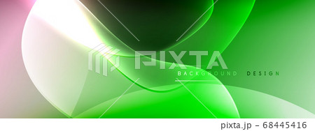 Vector abstract background - liquid bubble shapes on fluid gradient with shadows and light effects. Shiny design template for text 68445416