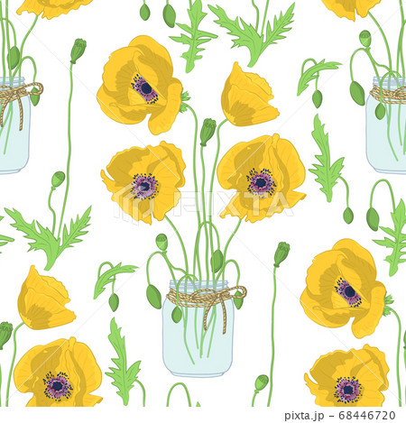 Colorful floral seamless pattern with hand drawn 68446720