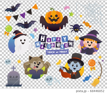 Halloween illustration set 68446852