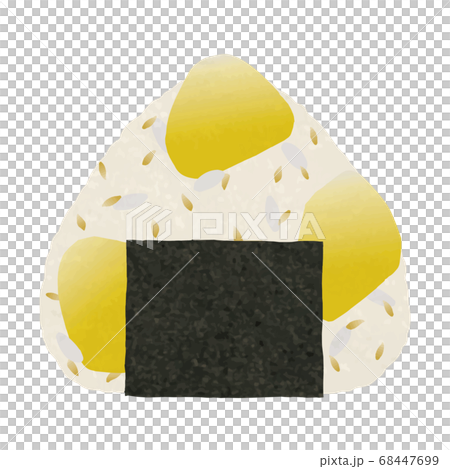 秋のおにぎりシリーズ 栗ご飯 手描きタッチ色鉛筆 ベクターのイラスト素材