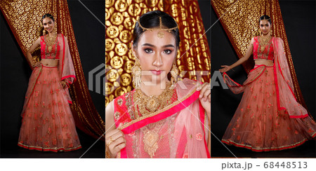 India Traditional costume Wedding bride dress on 68448513