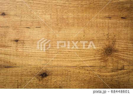 Rustic wooden table background. Top view	 68448601