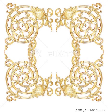 Pattern of wood carved for decoration isolated on Pattern of wood carved for decoration isolated on 68449905