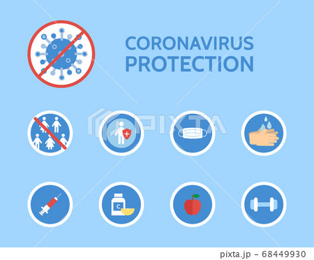 Corona virus protection infographic. COVID-19 Corona virus protection infographic. COVID-19 68449930