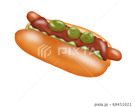 チリドッグ 主線なし のイラスト素材