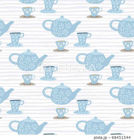 Seamless doodle pattern with hand drawn tea Seamless doodle pattern with hand drawn tea 68451544