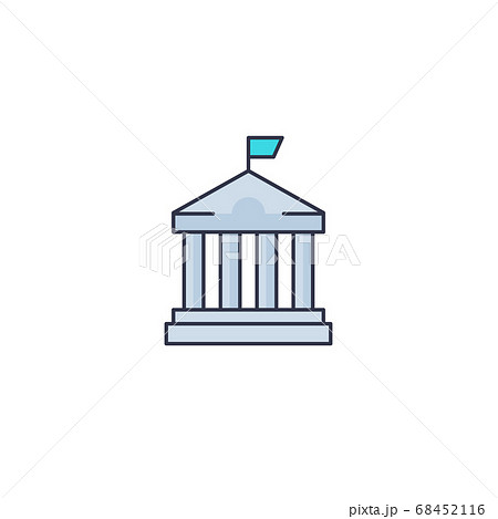 municipal building icon on white, vector 68452116