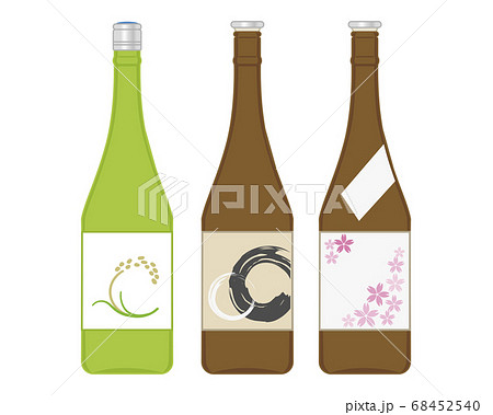 日本酒の瓶のイラストのイラスト素材