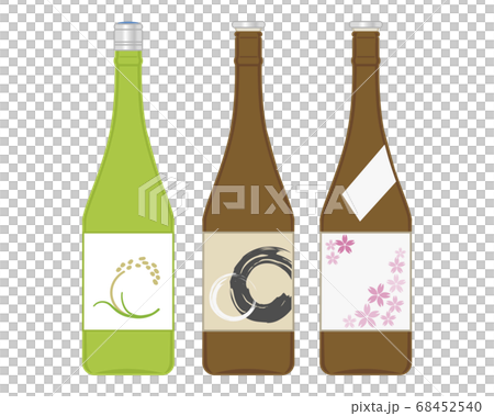 日本酒の瓶のイラストのイラスト素材