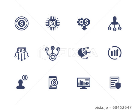 finance management and financial planning icons 68452647