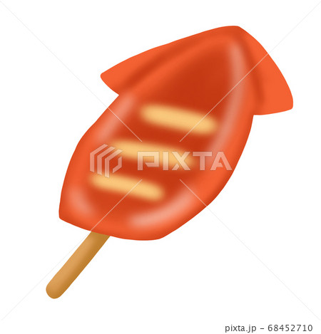 イカ焼き 主線なし のイラスト素材