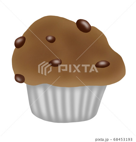 チョコチップマフィン 主線なし のイラスト素材