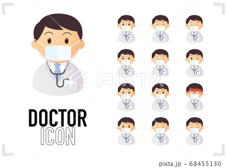 マスクする男性医師 68455130