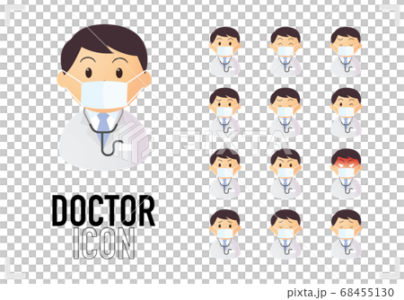 マスクする男性医師 68455130