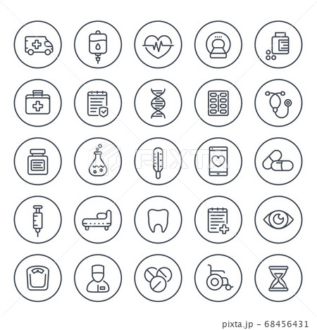medicine, healthcare icons set on white 68456431