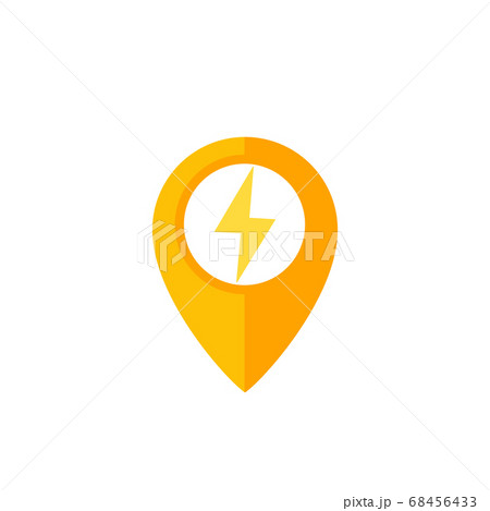 map pointer, pin icon with electricity sign 68456433