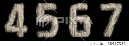 Set of numbers 4, 5, 6, 7 made of industrial metal 3D Set of numbers 4, 5, 6, 7 made of industrial metal 3D 68457325