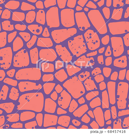 Abstract repeating geometric background with chaotic texture. Irregular blocks pattern. Seamless paving stone mosaic tracery. 68457416