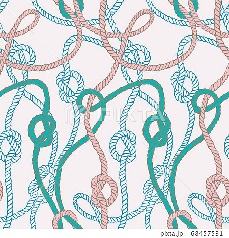 Vector seamless pattern made of twisted ropes...のイラスト素材 [68457531] - PIXTA