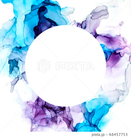 Round banner, Purple and blue shades watercolor background Round banner, Purple and blue shades watercolor background 68457753