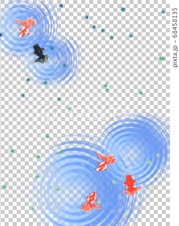 水面を泳ぐ金魚のイラスト 水面を泳ぐ金魚のイラスト 68458135