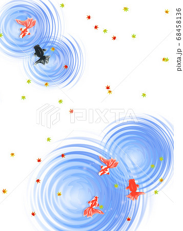 水面を泳ぐ金魚のイラスト 水面を泳ぐ金魚のイラスト 68458136