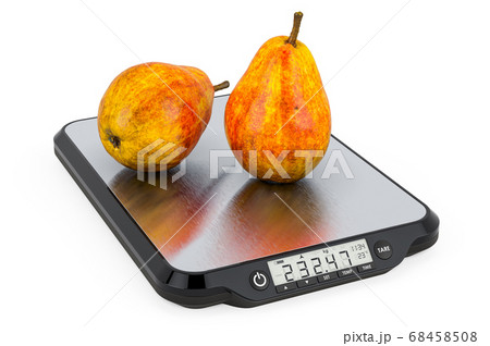 Kitchen Scales with Pears. 3D rendering 68458508