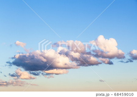 white clouds in blue sunset sky in summer 68459010