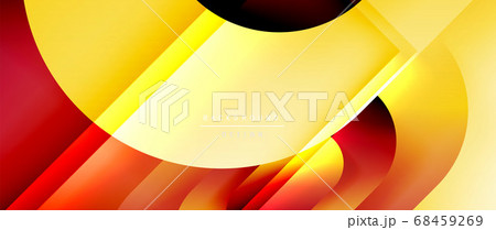 Vector geometric abstract background with lines and modern forms. Fluid gradient with abstract round shapes and shadow and light effects 68459269