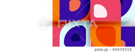 Set of vector modern geometric abstract backgrounds with repeating abstract round shapes patterns and shadow effects 68459318