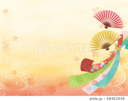 華やか和風背景のイラスト素材