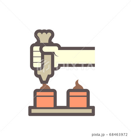 Icing tips with cream in food processing industry 68463972