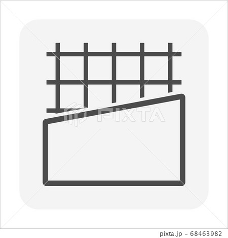 Concrete slab and reinforcement vector icon 68463982