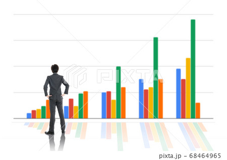ビジネスマンと棒グラフ 68464965