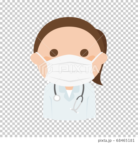Illustration of a female doctor. A woman wearing a mask. 68465181