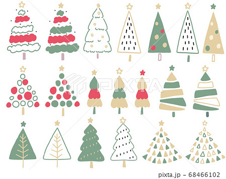 北欧風のクリスマスツリーのイラスト素材
